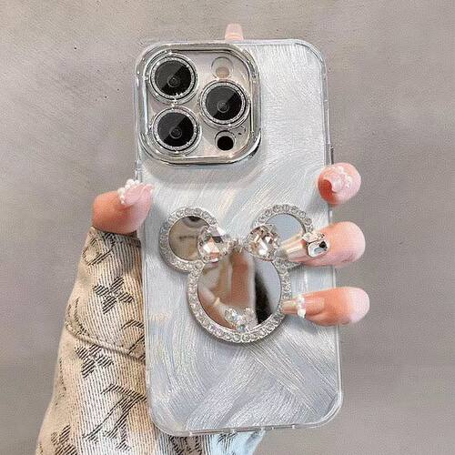 蝴蝶图标适用于精孔羽纱壳苹果16米奇iphone15卡通动物华为mate60天鹅荣耀magic6可爱oppo手机壳镜子小米