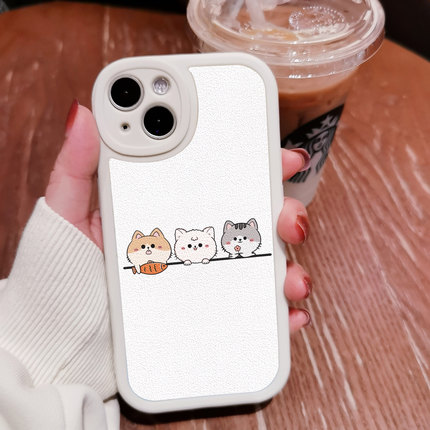 六只猫适用于oppo手机壳reno9软硅胶R17简约A97小羊皮A96小众K10防摔8网红7个性6女款防摔高级感潮牌