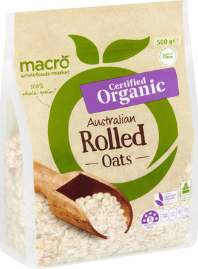 Macro Organic Rolled Oats 500g有机燕麦片无糖宝宝辅食早餐澳洲