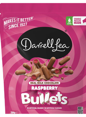 Darrell Lea Milk Chocolate Raspberry Bullets覆盆子巧克力204g