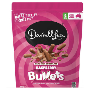 Darrell Lea Milk Chocolate Raspberry Bullets覆盆子巧克力204g