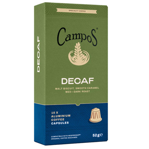Campos Decaf Coffee Capsules Syrupy & Bold Blend 10 pack 52G