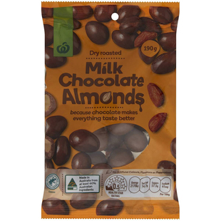 Woolworths Milk Chocolate Almonds 190g杏仁牛奶巧克力澳洲代购