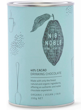 Nib and Noble Organic Drinking Chocolate - 40% Cacao, 200 g