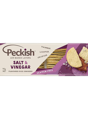 Peckish Flavoured Rice Crackers Salt & Vinegar 盐醋味米饼 90