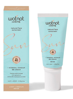 WotNot Natural Face Sunscreen BB Cream SPF 40+ Beige 防晒60g