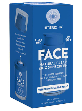 Little Urchin SPF50 Face Natural Clear Zinc Sunscreen防晒50g