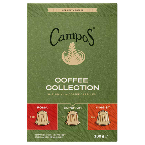 Campos Coffee Collection 30 pack 160G 胶囊咖啡 澳洲代购