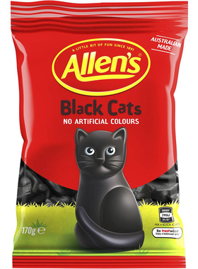 Allen's Black Cats Lollies 170g 澳洲代购 黑猫糖果