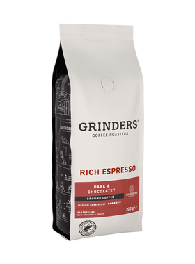 Grinders Rich Espresso Ground Coffee Slim Bag咖啡粉 200g澳洲