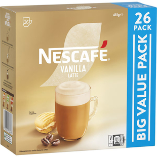 Nescafe Vanilla Latte Coffee Sachets 26 Pack香草拿铁速溶咖啡