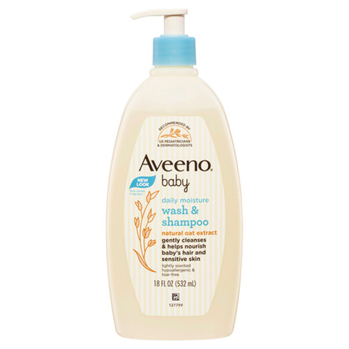 Aveeno Baby Daily Moisture Wash & Shampoo 532mL 沐浴露洗发水