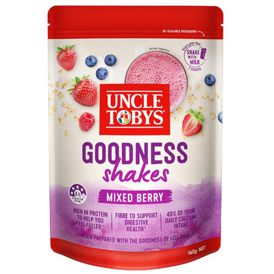 Uncle Tobys Goodness Shakes Mixed Berry 140g