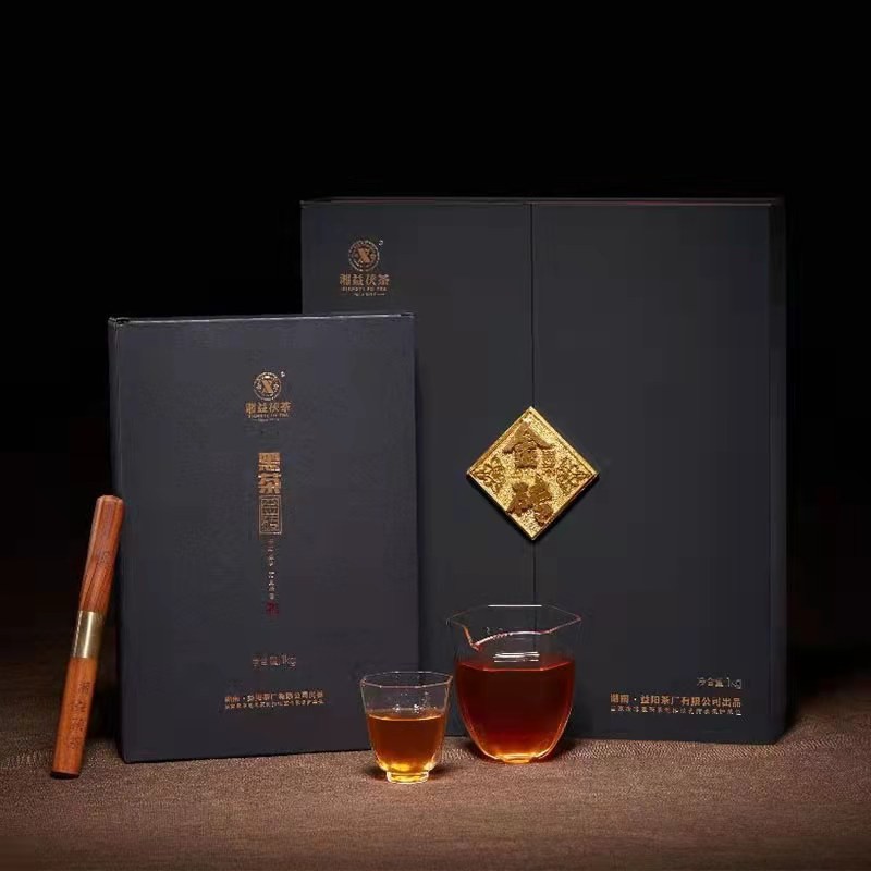 【湖南湘益黑茶金砖茯茶1kg】非遗大师，古法匠制的金芽玉叶