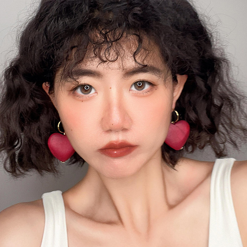 80斤少女原创 秋冬复古木质红 大桃心设计时髦 纯银耳饰时髦耳夹,饰品/流行首饰/时尚饰品新,耳环,淘宝优惠券,粉丝福利购,淘宝优惠卷