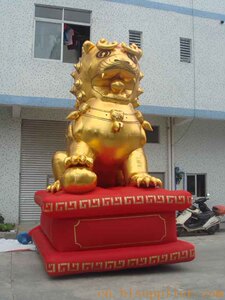 3米充气金狮 卡通气模 充气拱门 行走固定卡通帐篷