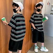 T恤2026新款 男孩夏季 中大童儿童夏装 薄款 5纯棉13岁潮 套装 男童短袖