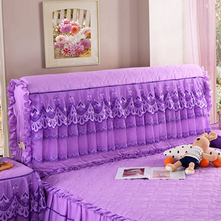 蕾丝公主全包床头罩夹棉加厚实木床头套软包皮床头弹力防尘保护罩