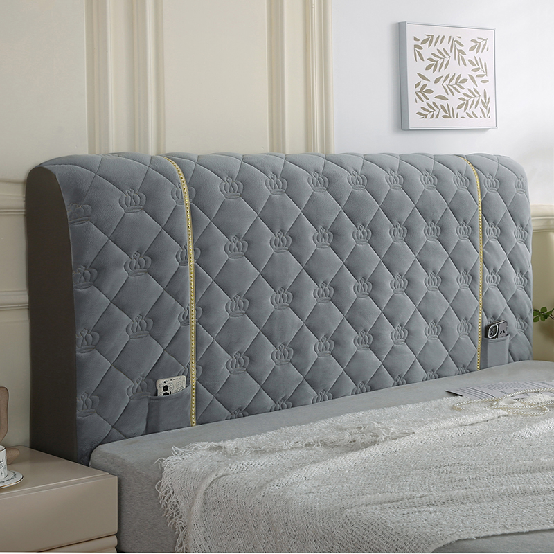 弹力全包床头罩宝宝绒床头保护罩