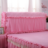 韩式 蕾丝全包床头罩夹棉加厚软包床头套皮床头保护罩防尘罩可拆洗