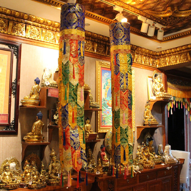 藏传藏式胜利幢吉祥八宝密宗竖幅客厅装饰幢幡手工藏族布艺品