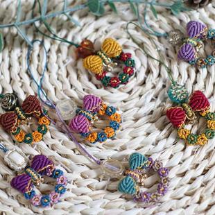 圣诞风圣诞花环小包挂手机挂件