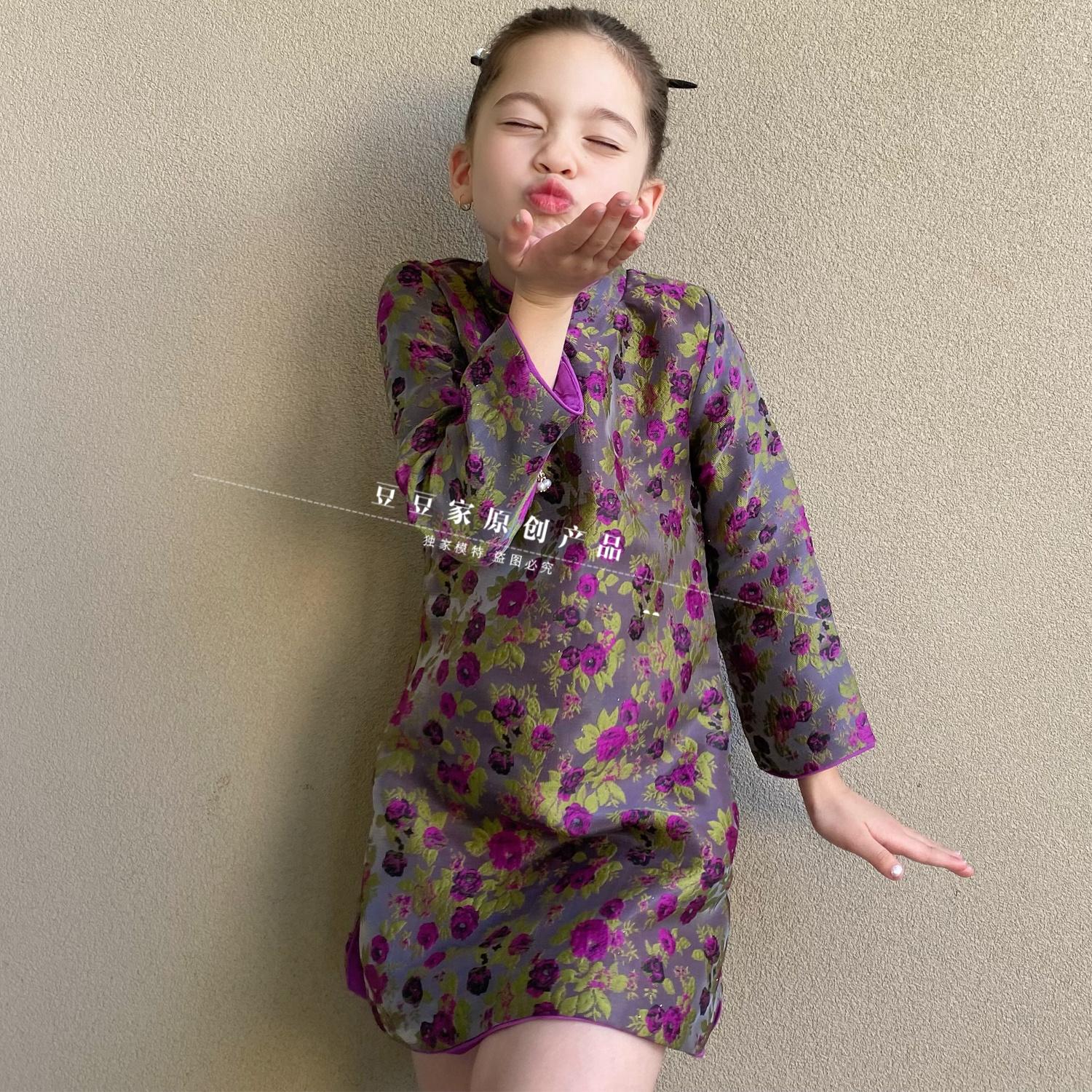 新中式国风碎花连衣裙女短袖