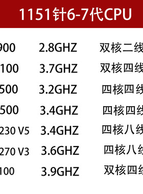 Intel英特尔i3-6100/i5-6500/i3-7100/i5-7500/E31270V5台式机CPU