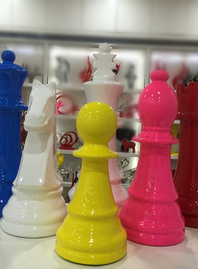 黑白国王皇后酒吧展厅软装饰品