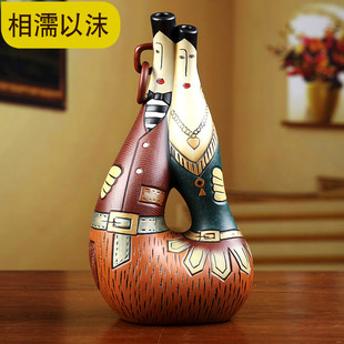 客厅小饰品摆件创意精致人物卧室电视柜摆设结婚纪念日礼物送老婆