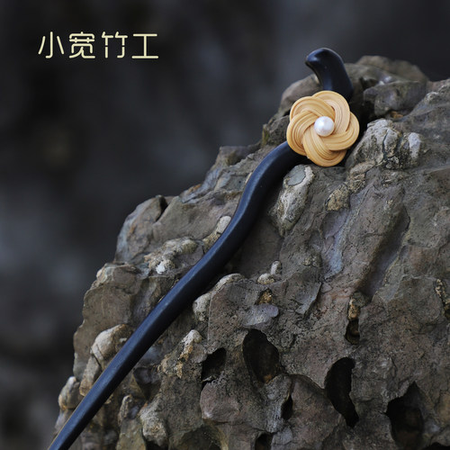 小宽竹工竹编花簪发簪新中式高级