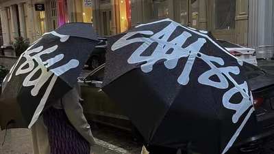 潮牌斯图自动黑胶防晒遮阳伞学生款防紫外线晴雨伞两用