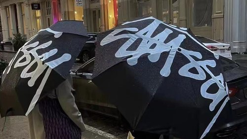 潮牌斯图自动黑胶防晒遮阳伞学生款防紫外线晴雨伞两用