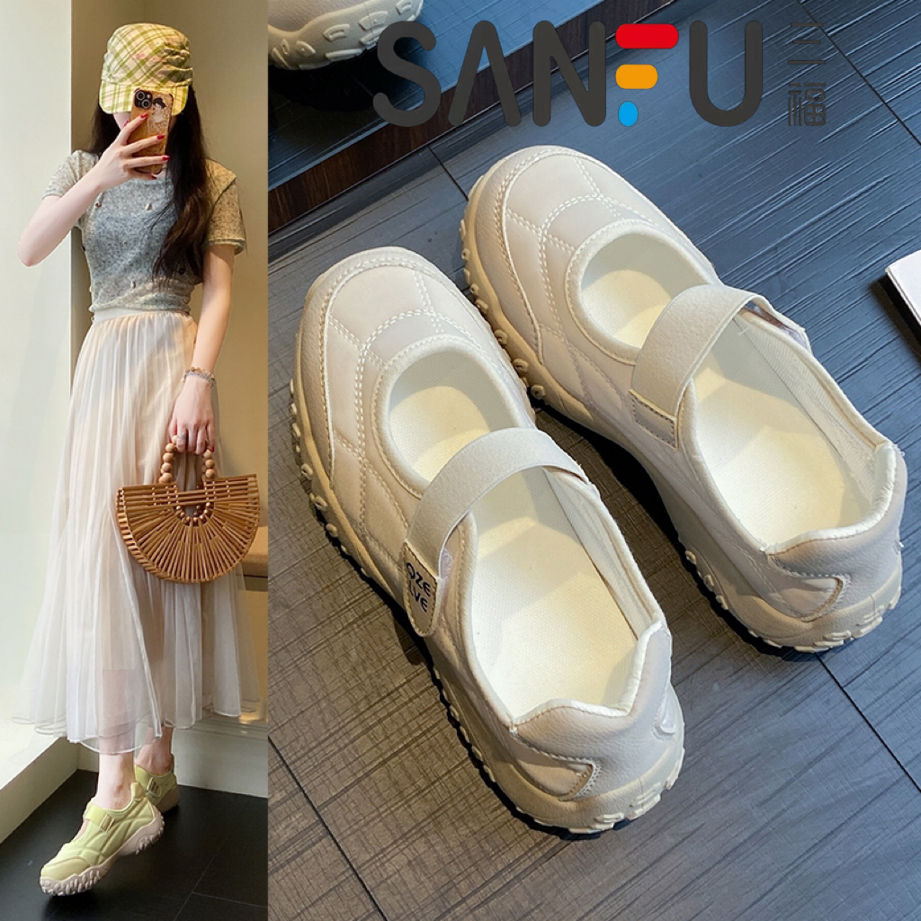 三福正品厚底增高玛丽珍鞋女夏款