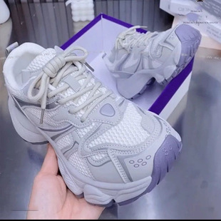 厚底老爹鞋女款2026春夏季新款百搭网面透气增高轻便休闲运动鞋子