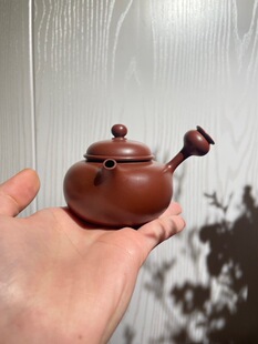 【刘金城制】潮州手拉壶 芙蓉小侧把壶原矿朱泥泡茶壶纯手工茶壶