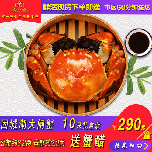 天津10只装固城正宗大闸蟹礼盒