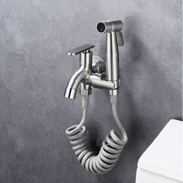 洗衣机水龙头一进二出阳台拖把池加带喷枪多功能两用双龙头一分二