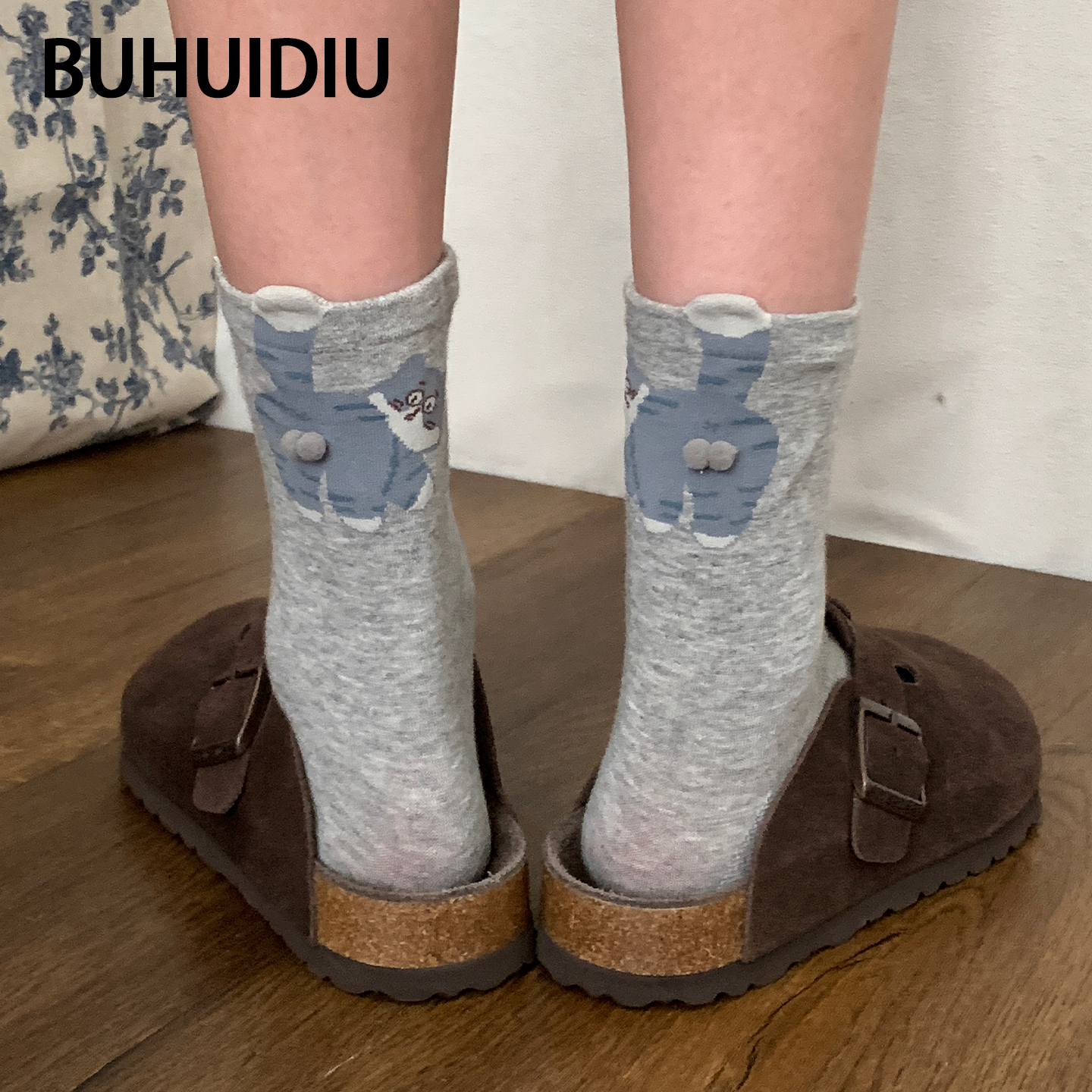 小猫蛋蛋袜子卡通中筒袜女款秋季