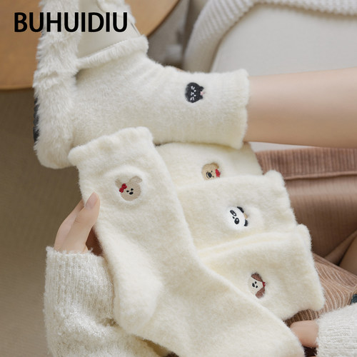 可爱毛绒袜女保暖加厚保暖月子袜