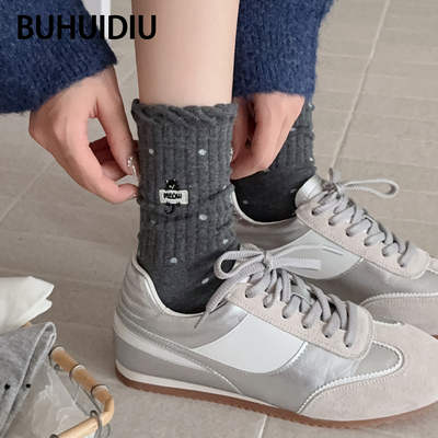 袜子女款日系刺绣小猫字母中筒袜