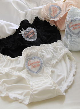 皇冠日系凉感冰丝内裤女甜系可爱少女短裤纯棉底裆中腰三角裤C570