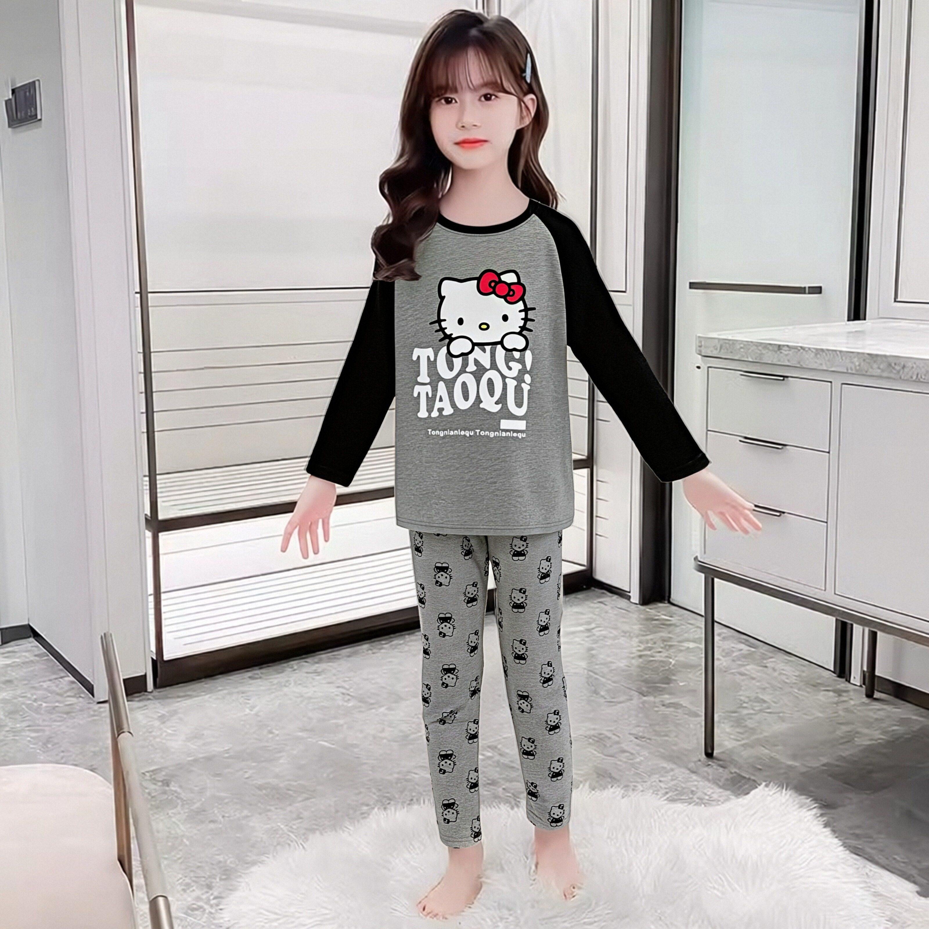 中大童睡衣儿童家居服两件套可爱女童长袖纯棉居家春秋季全棉A类,童装/婴儿装/亲子装,家居服套装,淘宝优惠券,粉丝福利购,淘宝优惠卷