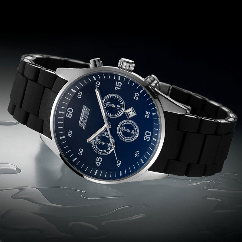 skmei复古钨钢夜光休闲包邮男表