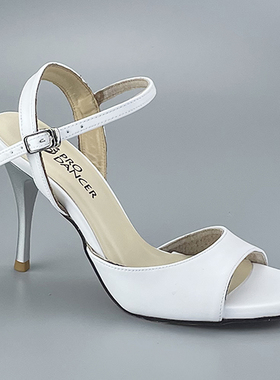 女士白色真皮高跟阿根廷探戈跳舞鞋 Salsa Tango 硬牛皮底