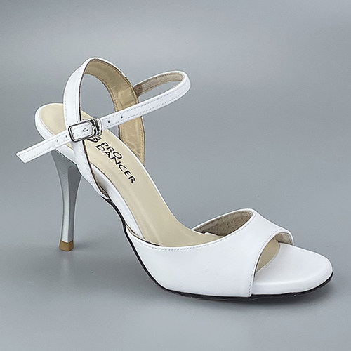 女士白色真皮阿根廷探戈跳舞鞋