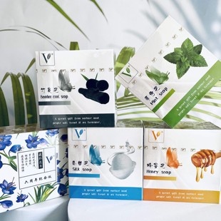 vjt天然手工皂小V皂薄荷皂蜂蜜皂蚕丝皂竹炭皂洁面皂沐浴皂洗脸皂
