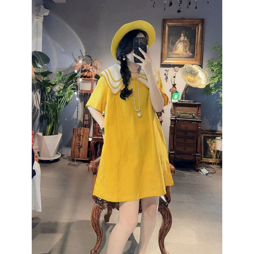 2026夏季气质连衣裙中长款裙子娃娃领时尚洋气百搭收腰显瘦小个子,女装/女士精品,连衣裙,淘宝优惠券,粉丝福利购,淘宝优惠卷