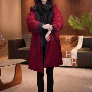 2026今年流行爆款冬季新款棉服女高端洋气中长款小个子棉衣外套女