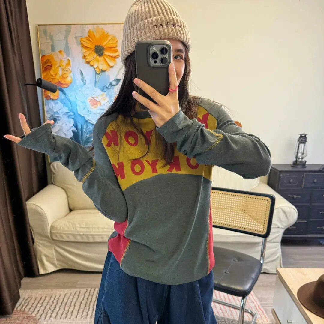 春秋季长袖t恤女2026新款爆款设计感宽松上衣女内塔打底衫可外穿